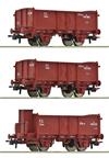 Roco 6600088 - FS Set di tre carri merci aperti di Tipo L